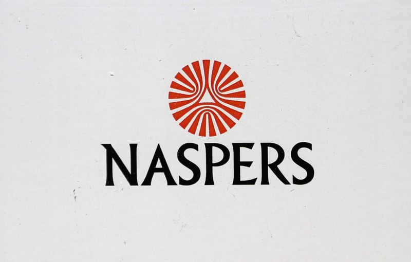 Naspers logo is seen in Johannesburg