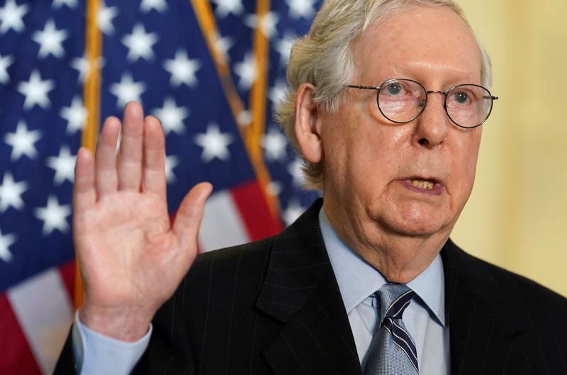 FILE PHOTO: McConnell speaks after Senate Republican lunch at the