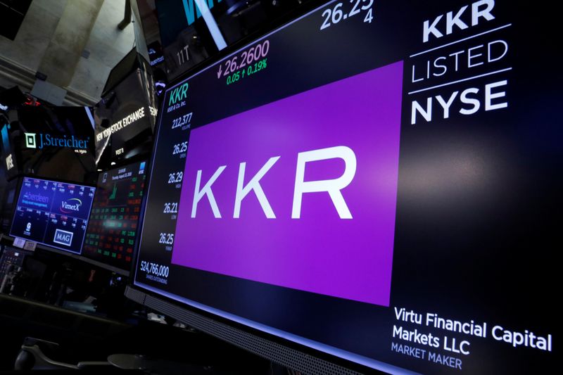 Trading information for KKR & Co is displayed on a