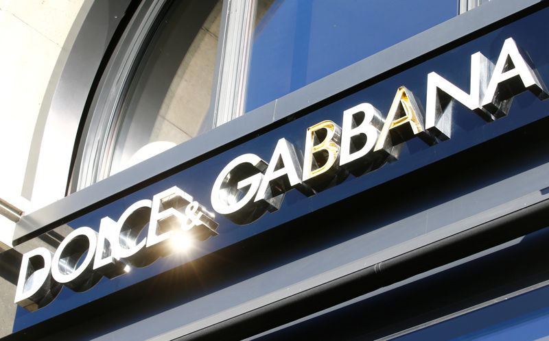 Logo of Italian designers Dolce & Gabbana is seen in