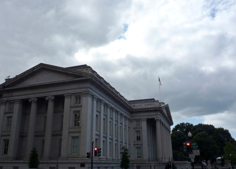 FILE PHOTO: FILE PHOTO: The U.S. Treasury building is seen