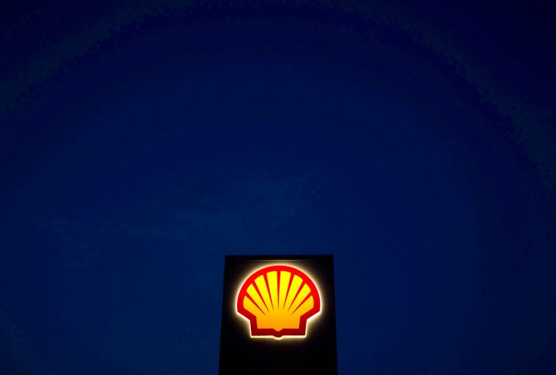 FILE PHOTO: A Shell sign is pictured near Nowshera