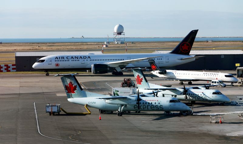 FILE PHOTO: FILE PHOTO: Air Canada airplanes are pictured at