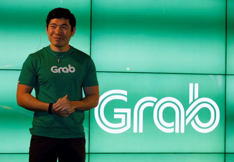 FILE PHOTO: Grab’s CEO Anthony Tan speaks during Grab’s fifth