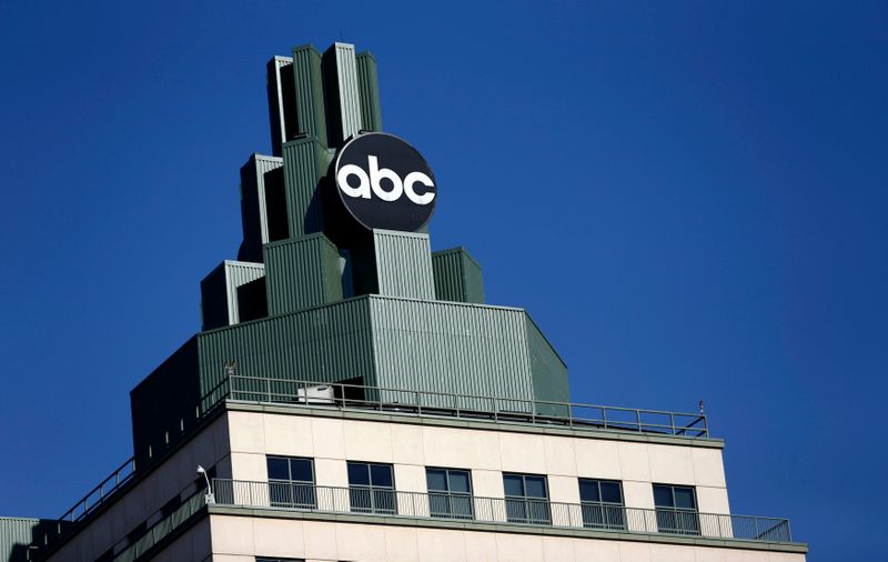 A logo for ABC is pictured atop a building in