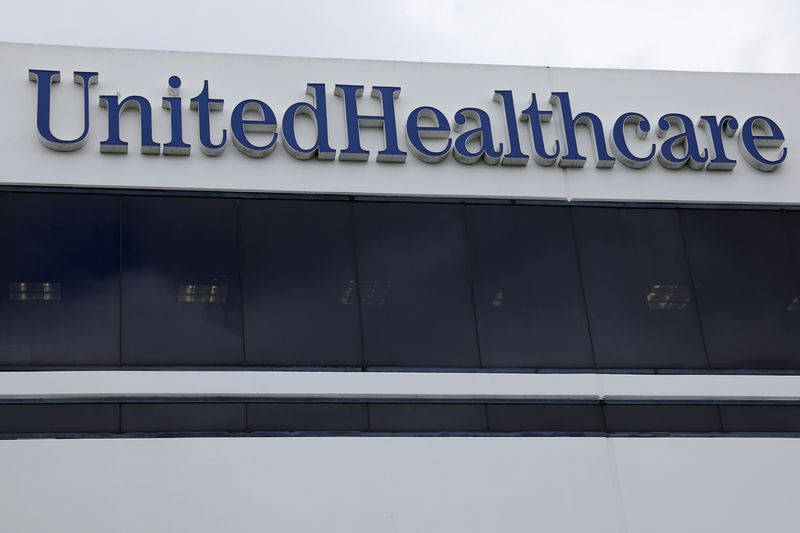 FILE PHOTO: The corporate logo of the UnitedHealth Group appears