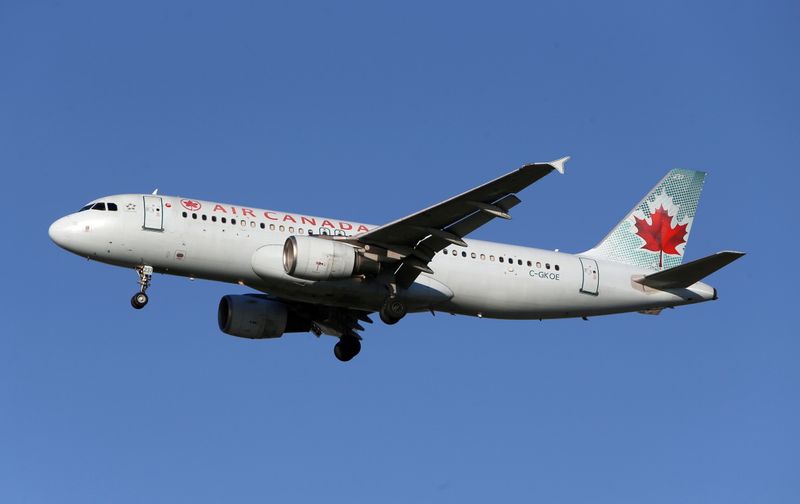 FILE PHOTO: An Air Canada Airbus A320 airplane prepares to