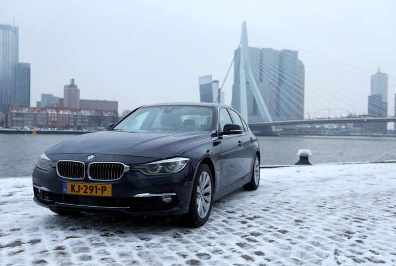 FILE PHOTO: A BMW hybrid car stands near Rotterdam’s Erasmus
