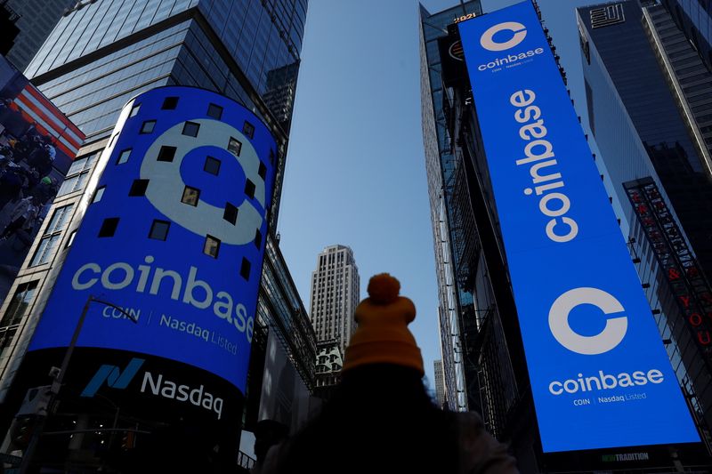 The logo for Coinbase Global Inc is displayed on the