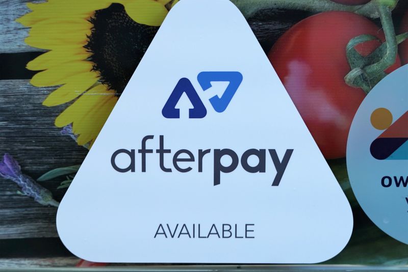 FILE PHOTO: A logo for the company Afterpay is seen