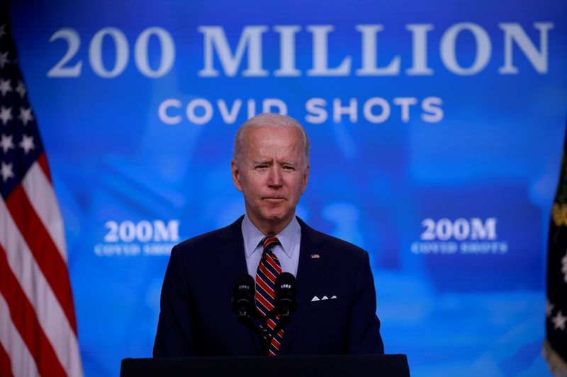 U.S. President Biden speaks about his administration’s coronavirus response at