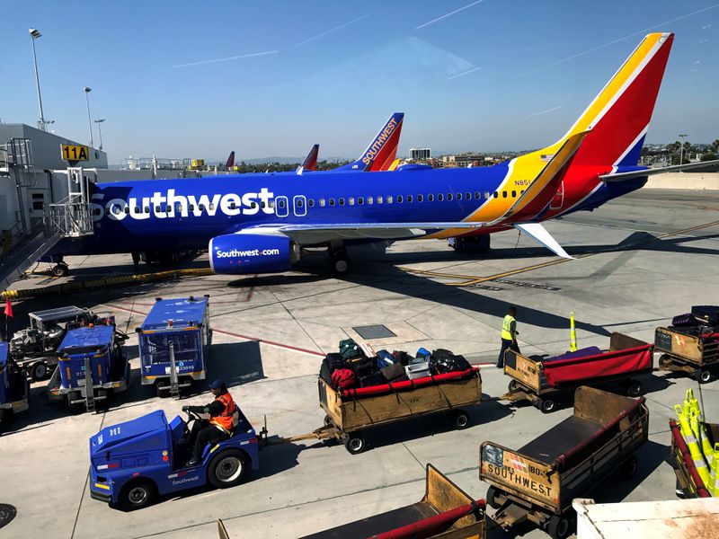 FILE PHOTO: Southwest Airlines Boeing 737 plane is seen at