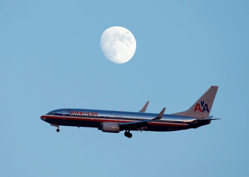 FILE PHOTO: An American Airlines passenger jet prepares to land