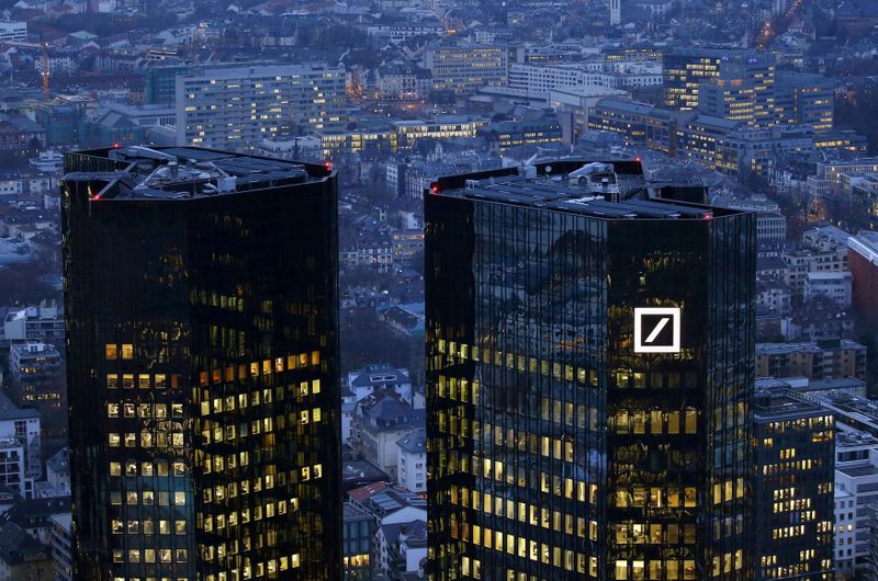 FILE PHOTO: The headquarters of Germany’s Deutsche Bank is photographed