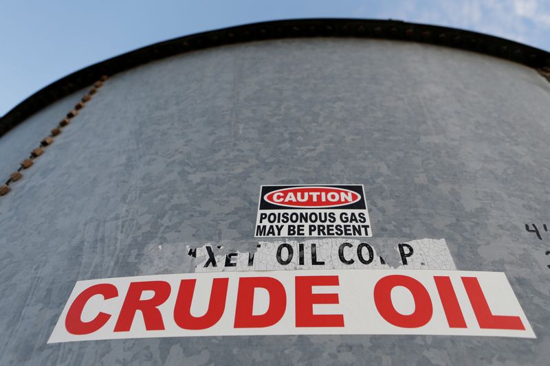 FILE PHOTO: A sticker reads crude oil on the side