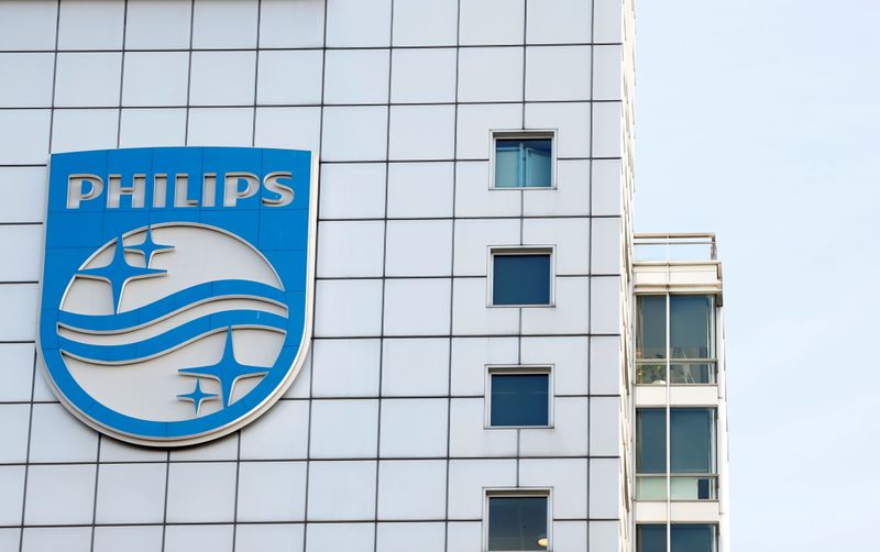FILE PHOTO: Logo of Dutch technology company Philips is seen