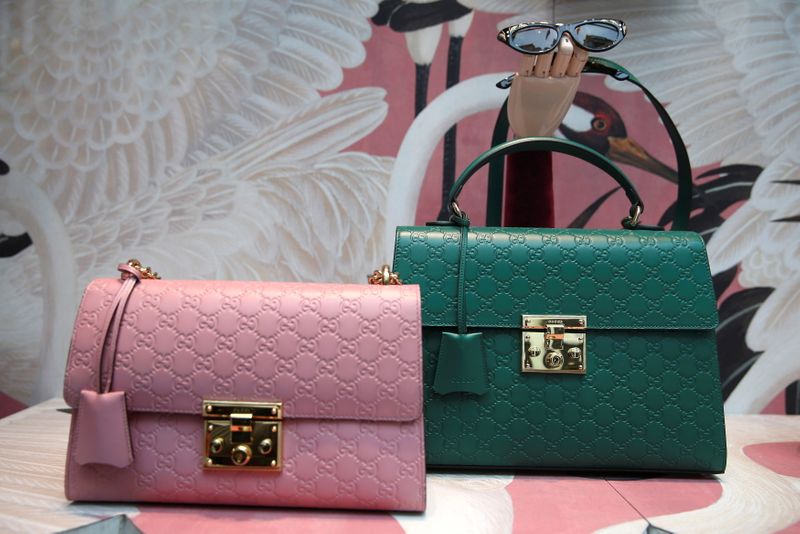 FILE PHOTO: Gucci products are displayed in the window of