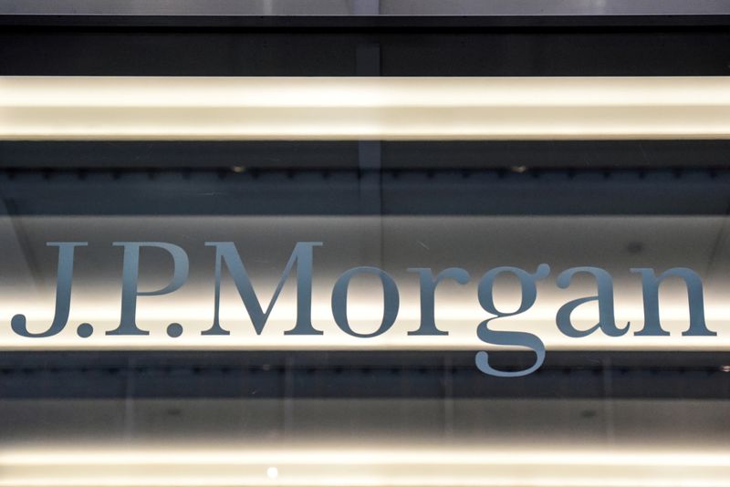 FILE PHOTO: A J.P. Morgan logo is seen in New