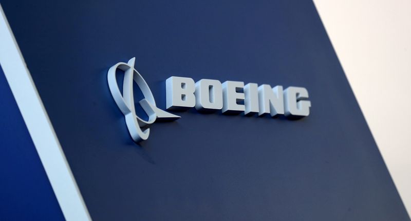 FILE PHOTO: FILE PHOTO: The Boeing logo is pictured at
