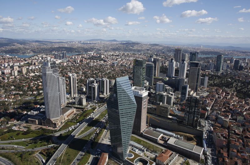 FILE PHOTO: Istanbul’s financial district, the Levent district, which comprises