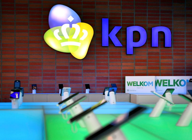 FILE PHOTO: The KPN logo is seen at the telecoms