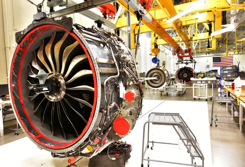 FILE PHOTO: Technicians build LEAP engines for jetliners at a