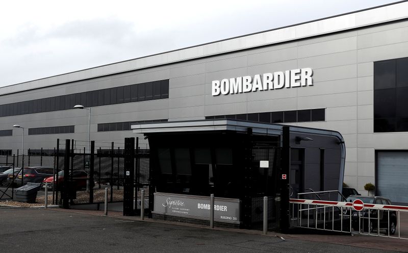 FILE PHOTO: Bombardier’s logo is seen on the building of