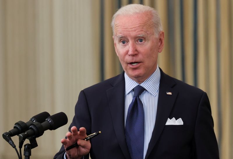 FILE PHOTO: U.S. President Biden delivers remarks on the state