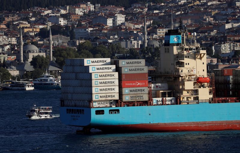 FILE PHOTO: The Maersk Line container ship Maersk Batam sails