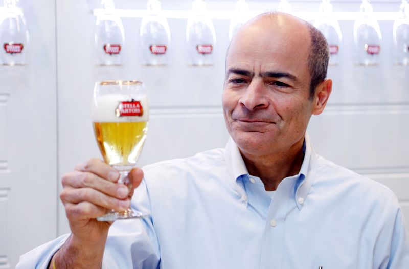 FILE PHOTO: Anheuser-Busch InBev CEO Brito poses with a Stella