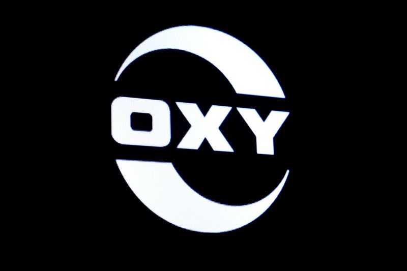 FILE PHOTO: The logo for Occidental Petroleum is displayed on