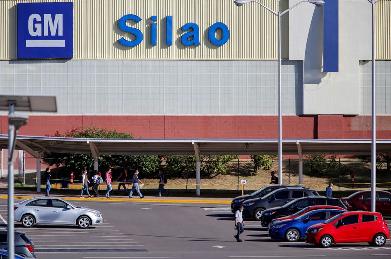 FILE PHOTO: GM’s truck assembly plant in Silao, Mexico
