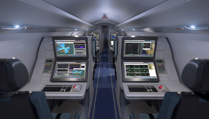 The interior of Raytheon’s future ISTAR special mission aircraft