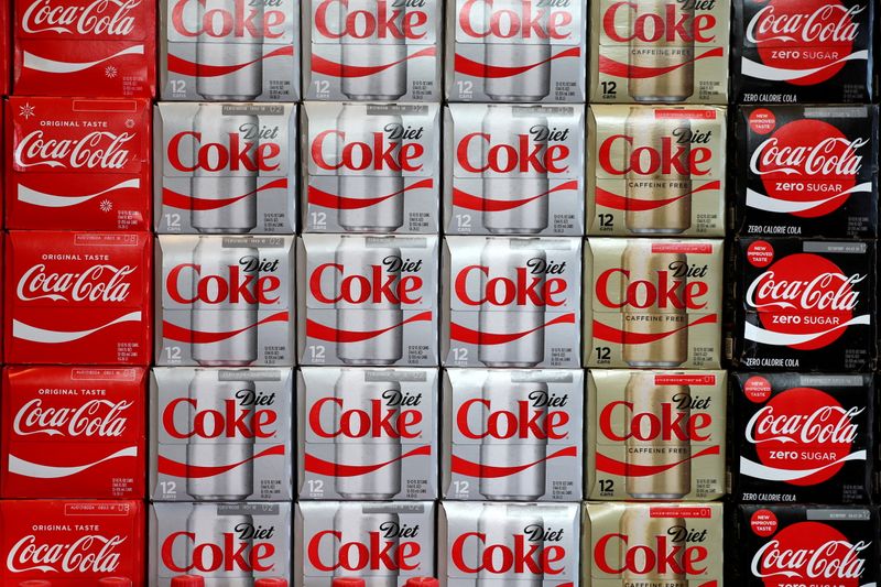 FILE PHOTO: Boxes of Coca-Cola are seen at a grocery