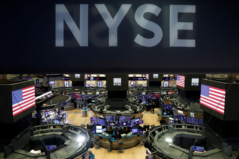 FILE PHOTO: The floor of the the New York Stock Exchange (NYSE) is seen after