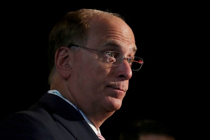 Larry Fink, Chief Executive Officer of BlackRock, stands at the