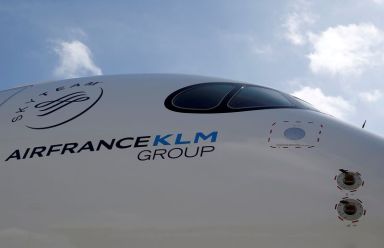 FILE PHOTO: Logo of Air France KLM Group is pictured