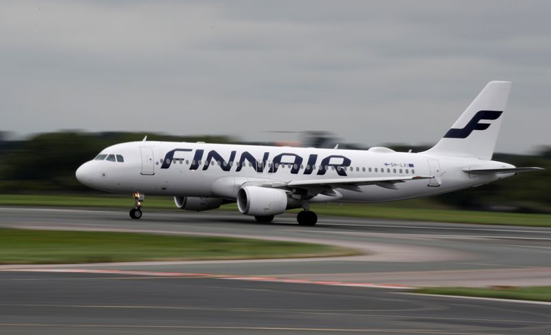 FILE PHOTO: A Finnair Airbus A320 aircraft prepares to take