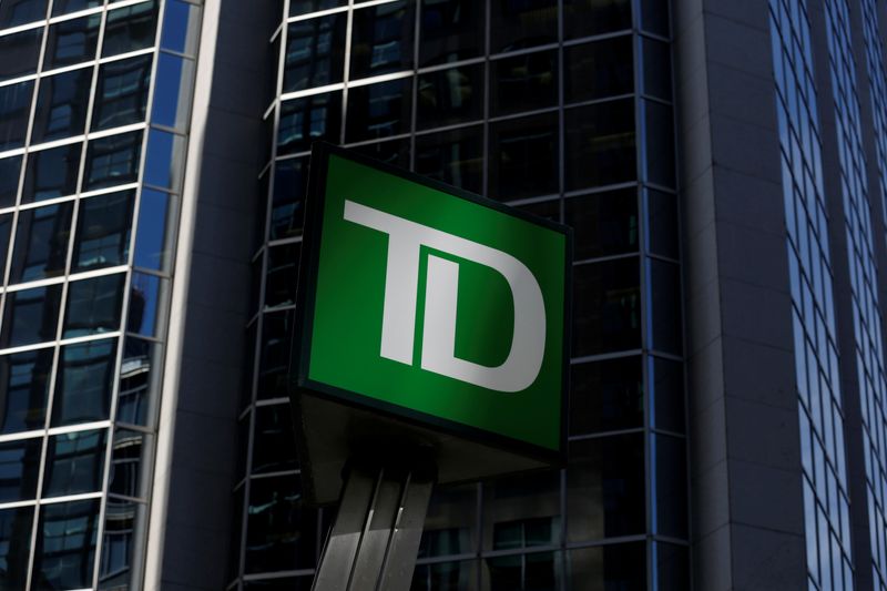 FILE PHOTO: A Toronto-Dominion Bank sign is seen outside of