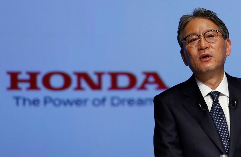 Honda Motor new CEO Toshihiro Mibe attends his inaugural news
