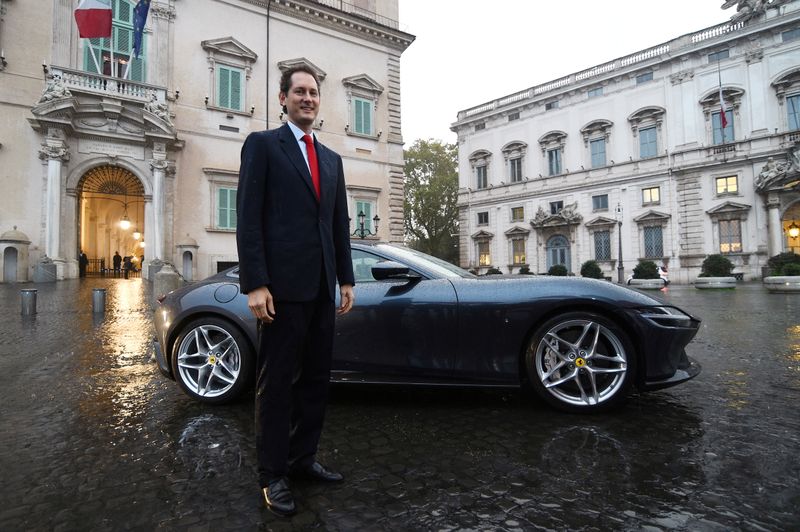 FILE PHOTO:  Fiat Chrysler chairman John Elkann poses next
