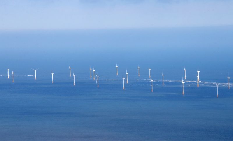 FILE PHOTO: Scroby Sands offshore wind farm can be seen