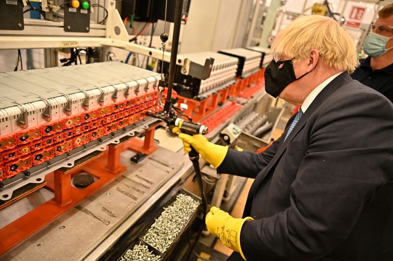 FILE PHOTO: Britain’s Prime Minister Boris Johnson visits the Nissan