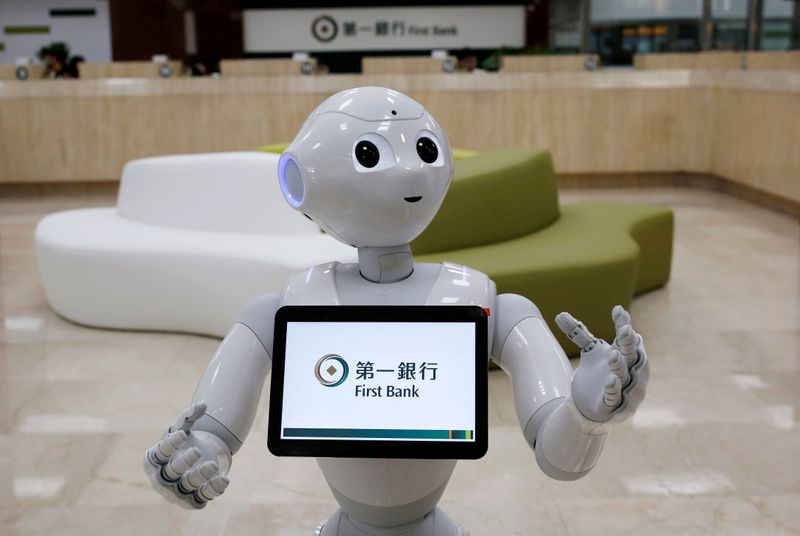 FILE PHOTO: FILE PHOTO: SoftBank’s robot ‘Pepper’, is seen at