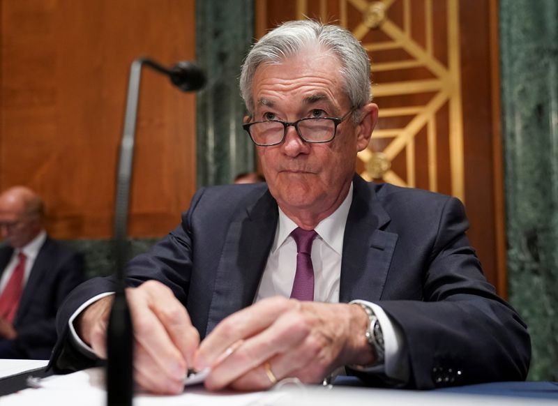 FILE PHOTO: Federal Reserve Chairman Powell testifies on Capitol Hill