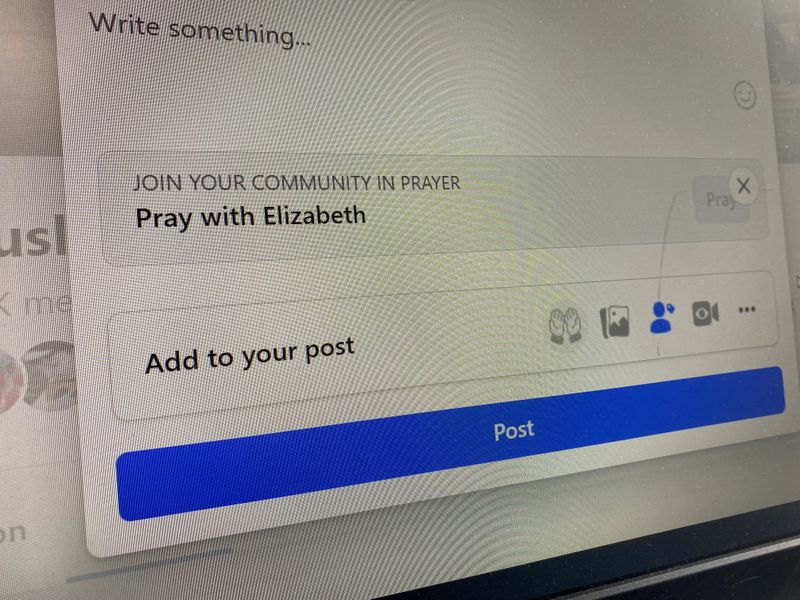 Facebook’s prayer request feature in a U.S. Facebook group is