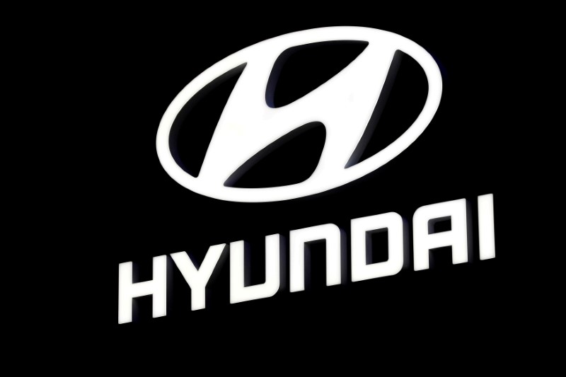 FILE PHOTO: FILE PHOTO: A Hyundai booth displays the company