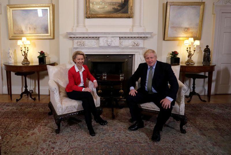 Britain’s Prime Minister Boris Johnson meets with European Commission President