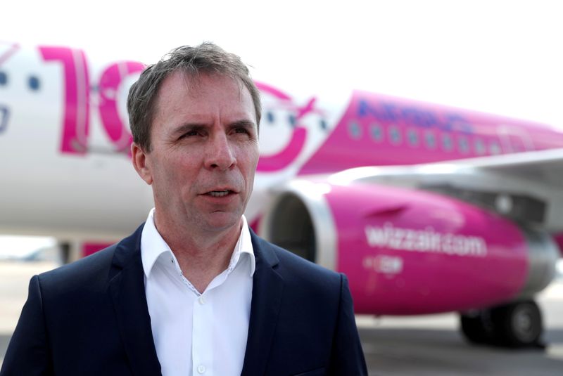 FILE PHOTO: CEO of Wizz Air, Jozsef Varadi, speaks during