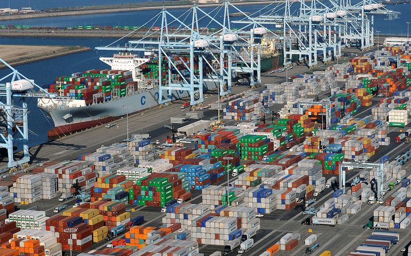 FILE PHOTO: Shipping containers sit at the ports of Los